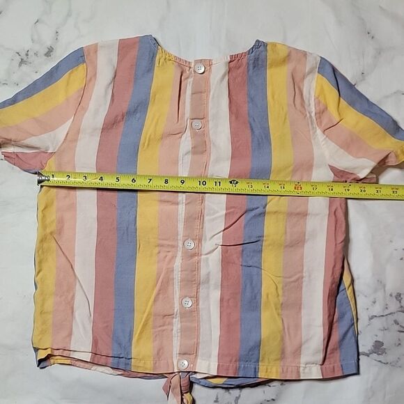 Madewell Button-Back Tie Tee in Sherbet Stripe - Picture 5 of 5